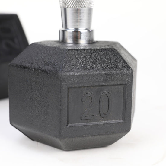 20LB 2 HDRS Rubber Coated Solid Cast Iron Dumbbells, Not Shipped On Weekends